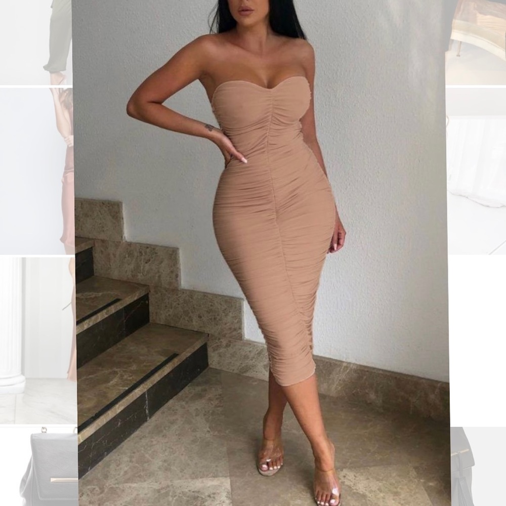 Ruched strapless Dress